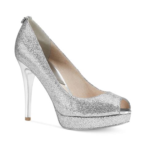 michael michael kors women's glitter platform pumps|Michael Kors heel pumps.